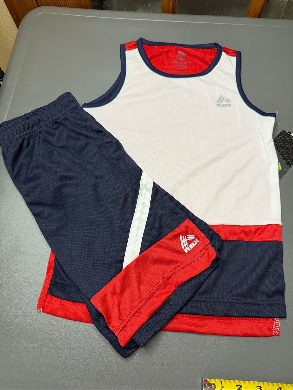 RBX Boys Navy, White & Red Athletic Set. Size: Med/5-6. NWT